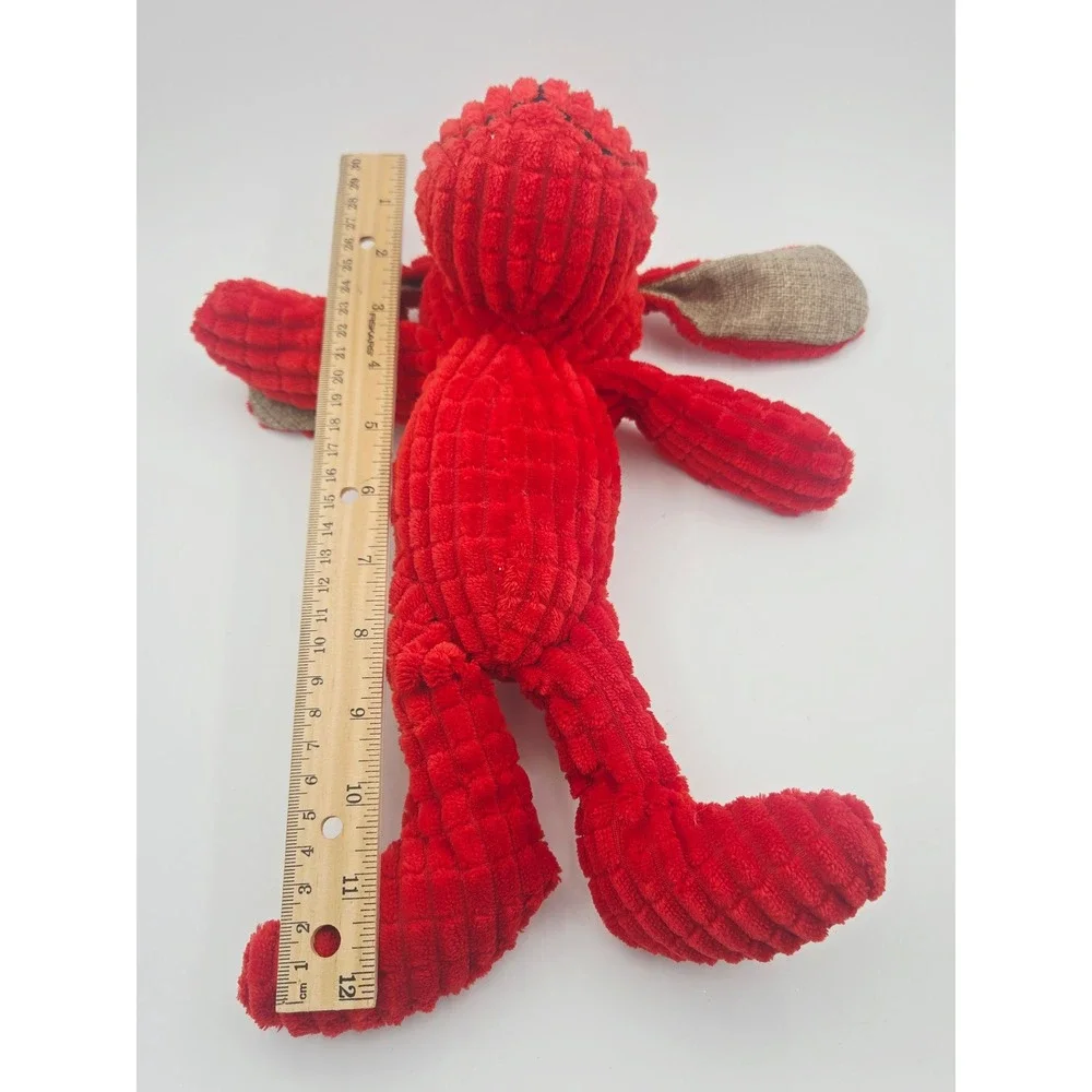Bow-Wow Pet Products Red Corduroy Dog Plush Santa Hat Holiday Squeaky Toy 12